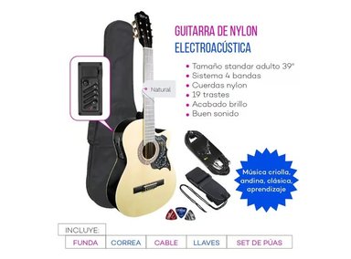 GUITARRA ELECTROACUSTICA VOZZEX MLC-5C-NAT-EQ-NATU NYLON NATURAL - 2