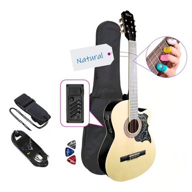 GUITARRA ELECTROACUSTICA METAL NATURAL
