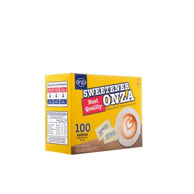 ENDULZANTE SUCRALOSA ONZA FOODS CAJA 100 SOBRES POLVO