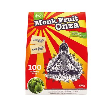 ENDULZANTE MONKFRUIT ONZA FOODS CAJA X 100 SOBRES