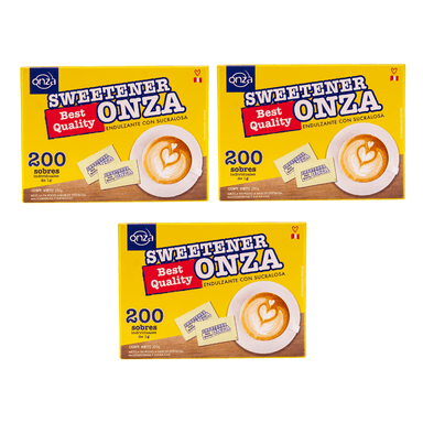 ENDULZANTE SUCRALOSA ONZA FOODS TRIPACK X 200 SOBRES