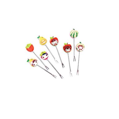 JUEGO DE MINI TENEDORES PARA FRUTAS NIÑOS CELESTE - 2