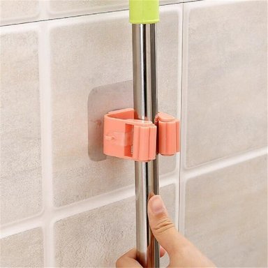 SUJETADOR GANCHO PARA GUARDAR ESCOBA ACCESORIOS ROSADO - 3