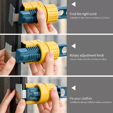 COLGADOR DE VENTANA MULTIUSOS PARA SECAR ROPA ACCESORIOS ROSADO - 3