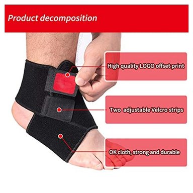 SOPORTE AJUSTABLE PARA TOBILLO DE NEOPRENE TOBILLERA 764 NEGRO - 5
