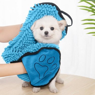 TOALLA PERRO Y GATO ABSORBENTES CELESTE - 2