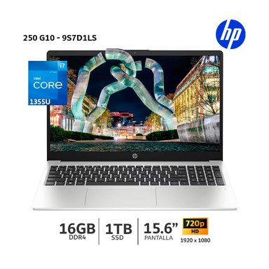 LAPTOP HP 250 G10 CORE I7 1355U, 15.6” LCD LED HD SVA, 16GB RAM, 1TB SSD - 9S7D1LS