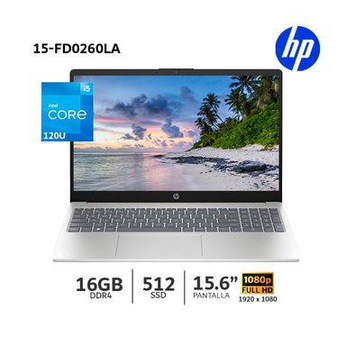 LAPTOP HP 15-FD0260LA INTEL CORE 5 120U, 16GB RAM, 512GB SSD 15.6'-B9TX9LA