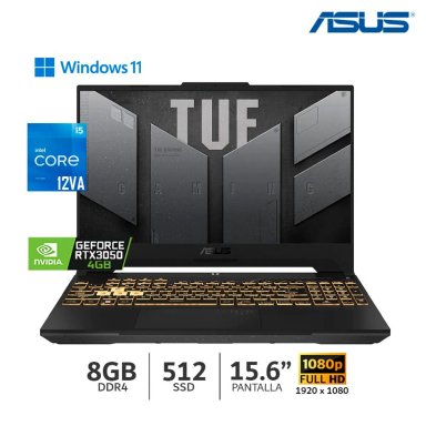 LAPTOP ASUS TUF GAMING F15 FX507ZC4-HN005W CORE I5-12500H 15.6” FHD  8GB RAM  512GB SSD  RTX3050