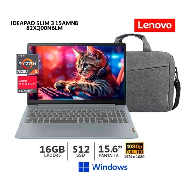 LAPTOP LENOVO IDEAPAD SLIM 3 15AMN8 RYZEN 5 7520U 2.8HZ/ 16GB RAM/ 512GB SSD/ 15.6' WIND-82XQ00N6LM - 2