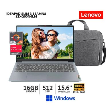 LAPTOP LENOVO IDEAPAD SLIM 3 15AMN8 RYZEN 5 7520U 2.8HZ/ 16GB RAM/ 512GB SSD/ 15.6' WIND-82XQ00N6LM - 3