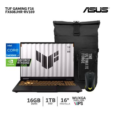 LAPTOP ASUS TUF GAMING F16 FX608JHR-RV169 INTELCORE I7-14650HX RAM 16GB SSD 1TB RTX 5050 8GB-M008Y0
