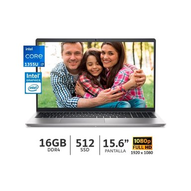 LAPTOP DELL DC 15250 INTEL CORE I7-1355U 3.7GHZ RAM 16GB DDR4 SSD 512GB / PANTALLA15.6 FHD - 3XHY0 - 5