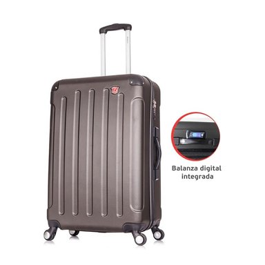 MALETA DE VIAJE 71 CM INTELY GRIS OSCURO - INMP BALANZA DIGITAL INTEGRADO