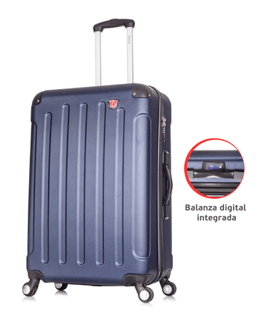 MALETA DE VIAJE 71 CM INTELY AZUL MARINO - BALANZA DIGITAL INTEGRADO