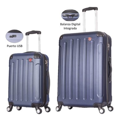 MALETAS DE VIAJE SET DE 2 DE 51 CM Y 71 CM INTELY AZUL MARINO