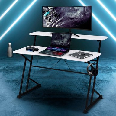 ESCRITORIO TECHNISPORT BLANCO GAMER FIBRA CARBONO FINN - 4