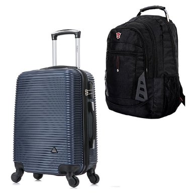 MALETA DUKAP ROYAL AZUL CABINERA 51 CM Y MOCHILA PORTALAPTOP MO305