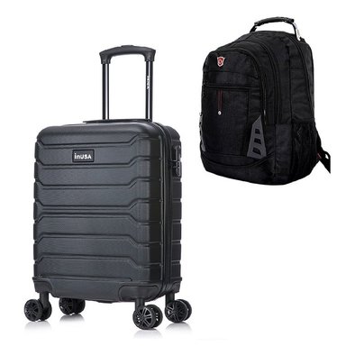 MALETA INUSA TREND NEGRO CABINERA 51 CM Y MOCHILA PORTALAPTOP MO305