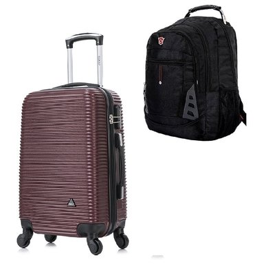 MALETA DUKAP ROYAL VINO CABINERA 51 CM Y MOCHILA PORTALAPTOP MO305