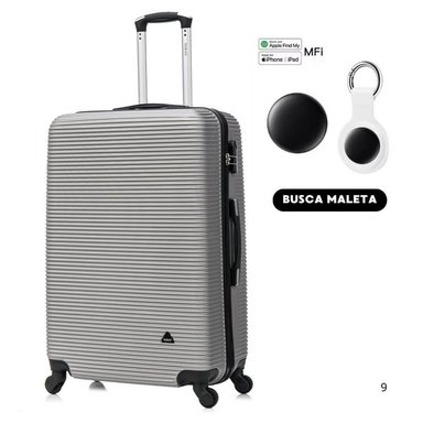 MALETAS DE BODEGA 23 KG ROYAL PLATEADO CON ITAG PARA IPHONE