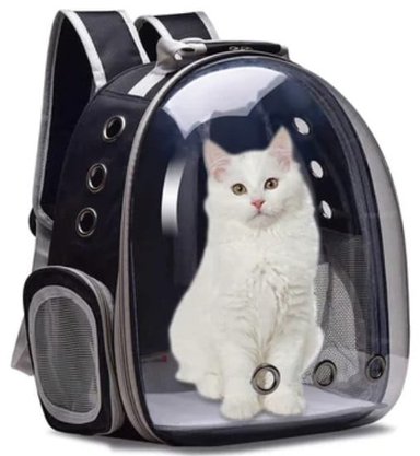 MOCHILA TRANSPORTABLE PERROS Y GATOS VAINIBELL NEGRO