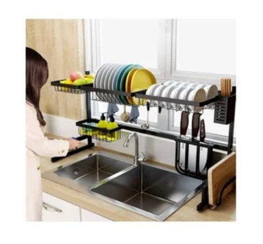 ESCURRIDOR Y ORGANIZADOR DE PLATOS DE ACERO INOXIDABLE 85 CM