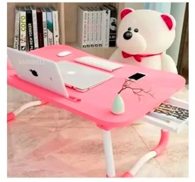 MESA PARA LAPTOP PLEGABLE CON CAJON ROSADO DE CALIDAD
