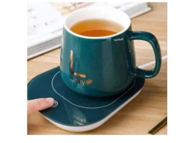 TAZA MUG CON BASE CALENTADOR ELÉCTRICO MAS CUCHARITA DE CALIDA