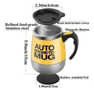 TAZA MEZCLADORA DE CAFÉ AUTOMATICA A1 AMARILLO