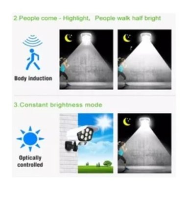 LÁMPARA VAINIBELL LAMAPARA SOLAR SENSOR MOVIMIENTO FORMA CAMARA SEGURIDAD + CONTROL - 3