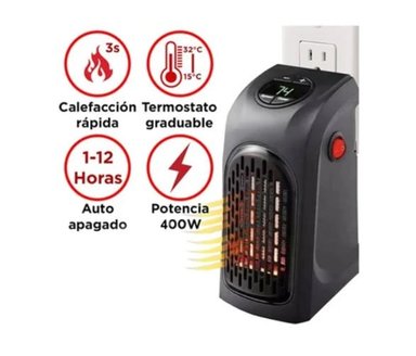 CALEFACTOR PORTÁTIL 400W ESTUFA CALEFACCIÓN TERMOSTATO DE CALIDAD. - 3