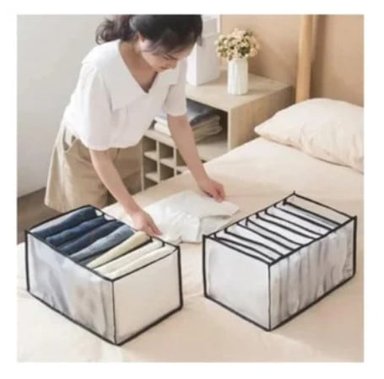 ORGANIZADOR DE ROPA PLEGABLE PARA PANTALONES BUZOS EN NEGRO