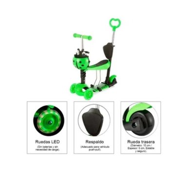 SCOOTER VAINIBELL 5 EN 1 MULTIFUNCIONAL VERDE - 3