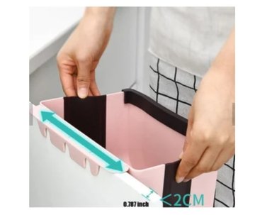 TACHO PLEGABLE DE BASURA -ROSADO DE CALIDAD