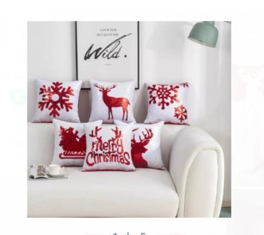 COJIN DE NAVIDAD REVERSIBLE CON LENTEJUELAS +FUNDA+RELLENO