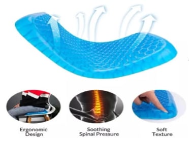 COJIN FLEXIBLE DE GEL ORTOPÉDICO PARA ASIENTO  + FUNDA - 3