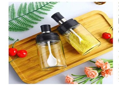 SET X 3 FRASCOS CONDIMENTEROS DE VIDRIO ELEGANTE DISEÑO