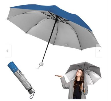 PARAGUA VAINIBELL PORTATIL AZUL PLEGABLE SOMBRILLA DE MANO PARA SOL LLUVIA CON UV