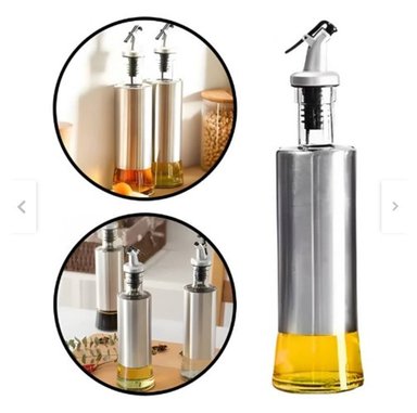 ACEITERO DE VIDRIO CON ACERO INOXIDABLE DE 500ML