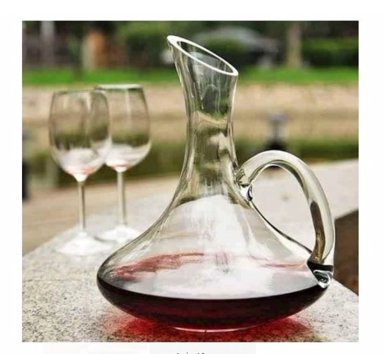 DECANTADOR JARRA DE VIDRIO PARA VINO CON ASA