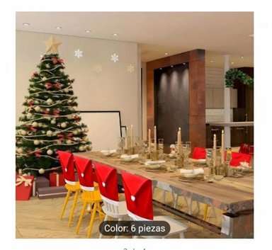 FUNDAS DE SILLAS DE NAVIDAD 6 UN. DE CALIDAD ROJITO - 1