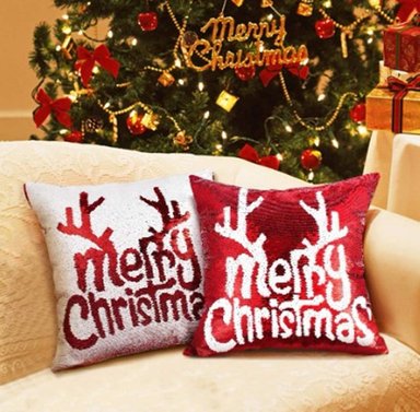 FUNDAS NAVIDEÑAS DECORATIVAS DE CALIDAD CON CIERRE C RELLENO