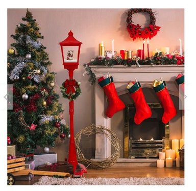 FAROL NAVIDEÑO 1.84 CM CON EFECTO NIEVE MUSICAL Y LUZ DE CALIDAD A1