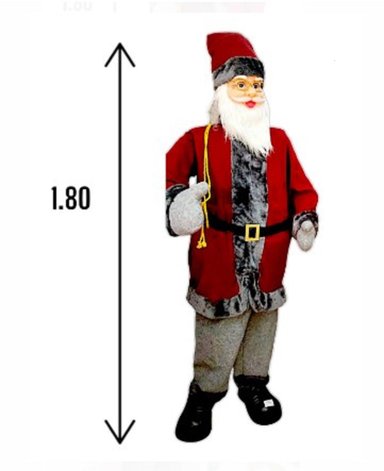 PAPA NOEL MUSICAL 1.80 CM CALIDAD A1
