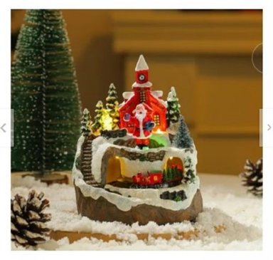 VILLA NAVIDEÑA CON LUCES Y TRENCITO A PILAS Y CONECTOR USB