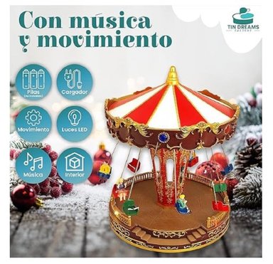 CARRUSEL NAVIDEÑO CON MOVIMIENTO MUSICAL Y LUZ DE CALIDAD A1 - 3