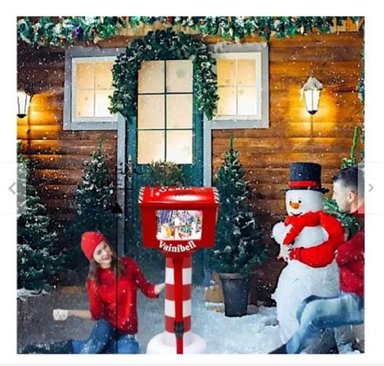 BUZÓN NAVIDEÑO PARA CARTAS MUSICAL Y CON EFECTO NIEVE 1.10 CM