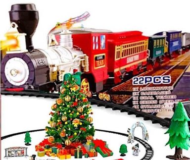 TREN NAVIDEÑO GRANDE CON 22 PIEZAS LUZ BOTA HUMO MUSICAL - 2