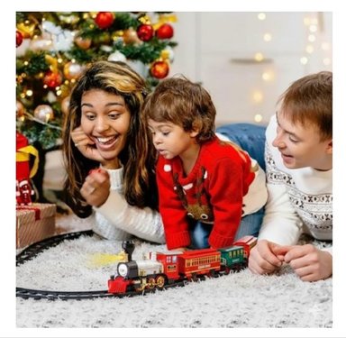 TREN NAVIDEÑO GRANDE CON 22 PIEZAS LUZ BOTA HUMO MUSICAL - 4